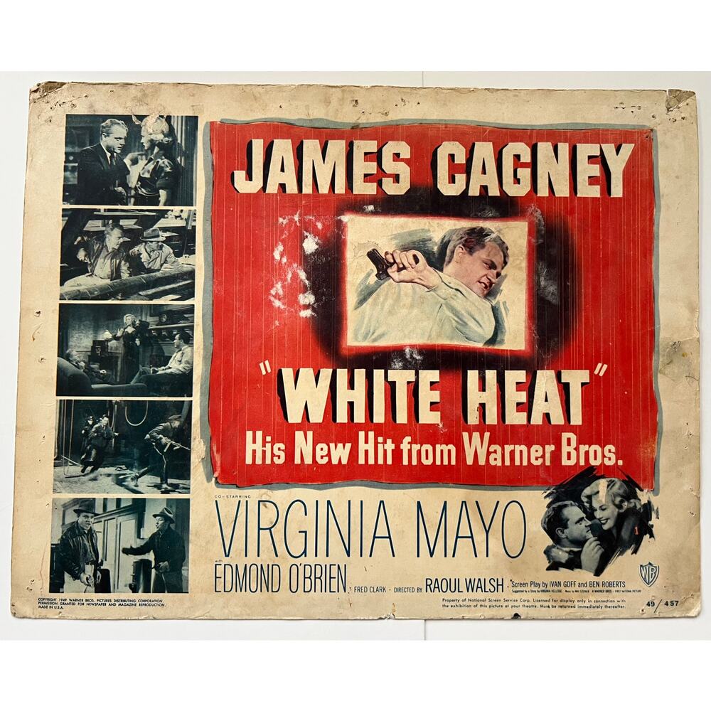 Original 1949 James Cagney Lobby Card White Heat Title Card, Hollywood, Mayo
